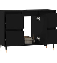 Badschrank Schwarz 80x33x60 cm Holzwerkstoff