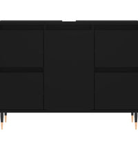 Badschrank Schwarz 80x33x60 cm Holzwerkstoff