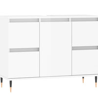 Badschrank Hochglanz-Weiß 80x33x60 cm Holzwerkstoff