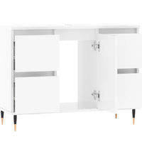 Badschrank Hochglanz-Weiß 80x33x60 cm Holzwerkstoff