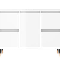 Badschrank Hochglanz-Weiß 80x33x60 cm Holzwerkstoff