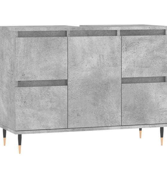 Badschrank Betongrau 80x33x60 cm Holzwerkstoff
