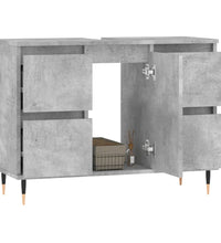 Badschrank Betongrau 80x33x60 cm Holzwerkstoff