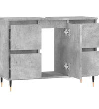 Badschrank Betongrau 80x33x60 cm Holzwerkstoff