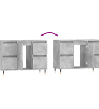 Badschrank Betongrau 80x33x60 cm Holzwerkstoff
