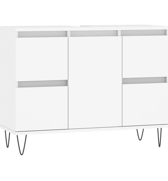 Badschrank Weiß 80x33x60 cm Holzwerkstoff