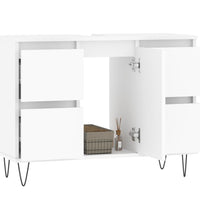 Badschrank Weiß 80x33x60 cm Holzwerkstoff