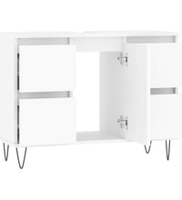 Badschrank Weiß 80x33x60 cm Holzwerkstoff