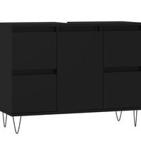 Badschrank Schwarz 80x33x60 cm Holzwerkstoff