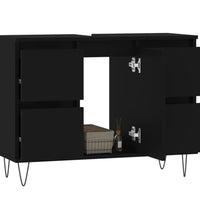 Badschrank Schwarz 80x33x60 cm Holzwerkstoff