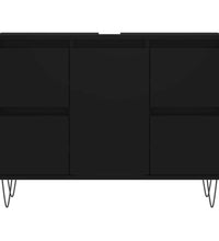 Badschrank Schwarz 80x33x60 cm Holzwerkstoff