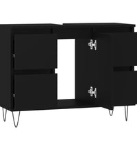 Badschrank Schwarz 80x33x60 cm Holzwerkstoff