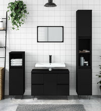 Badschrank Schwarz 80x33x60 cm Holzwerkstoff