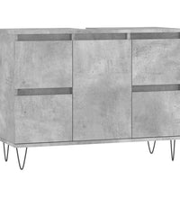 Badschrank Betongrau 80x33x60 cm Holzwerkstoff