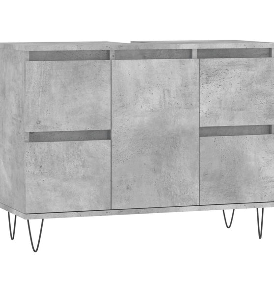Badschrank Betongrau 80x33x60 cm Holzwerkstoff