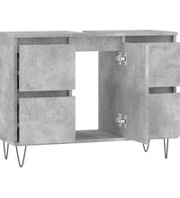 Badschrank Betongrau 80x33x60 cm Holzwerkstoff