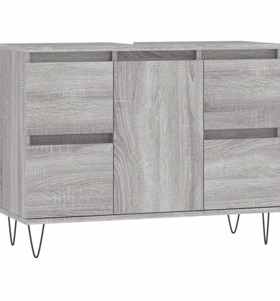 Badschrank Grau Sonoma 80x33x60 cm Holzwerkstoff