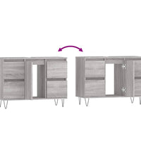 Badschrank Grau Sonoma 80x33x60 cm Holzwerkstoff