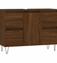 Badschrank Braun Eichen-Optik 80x33x60 cm Holzwerkstoff