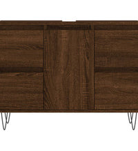 Badschrank Braun Eichen-Optik 80x33x60 cm Holzwerkstoff