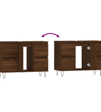 Badschrank Braun Eichen-Optik 80x33x60 cm Holzwerkstoff