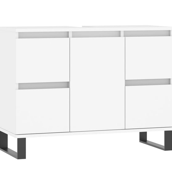 Badschrank Weiß 80x33x60 cm Holzwerkstoff