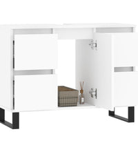 Badschrank Weiß 80x33x60 cm Holzwerkstoff