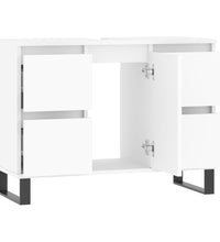 Badschrank Weiß 80x33x60 cm Holzwerkstoff