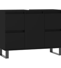 Badschrank Schwarz 80x33x60 cm Holzwerkstoff