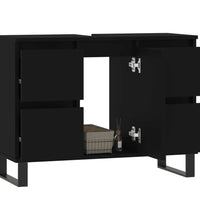 Badschrank Schwarz 80x33x60 cm Holzwerkstoff