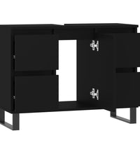Badschrank Schwarz 80x33x60 cm Holzwerkstoff