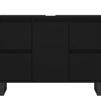 Badschrank Schwarz 80x33x60 cm Holzwerkstoff