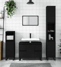 Badschrank Schwarz 80x33x60 cm Holzwerkstoff