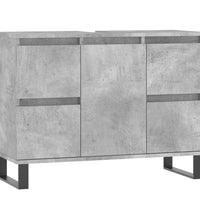 Badschrank Betongrau 80x33x60 cm Holzwerkstoff