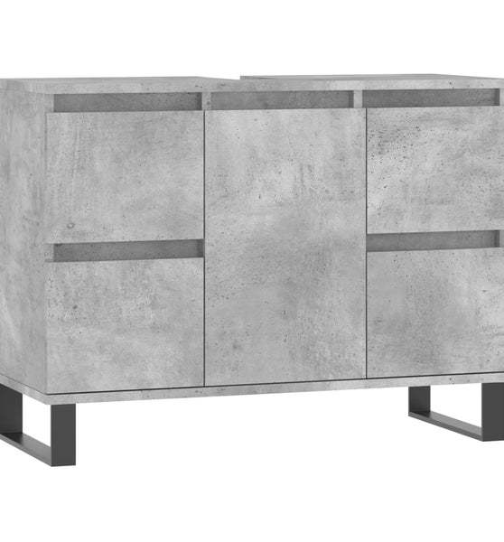 Badschrank Betongrau 80x33x60 cm Holzwerkstoff