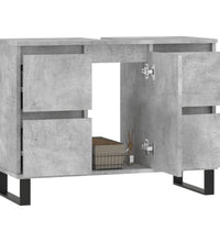 Badschrank Betongrau 80x33x60 cm Holzwerkstoff