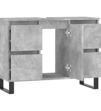 Badschrank Betongrau 80x33x60 cm Holzwerkstoff