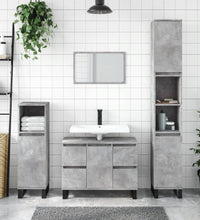 Badschrank Betongrau 80x33x60 cm Holzwerkstoff