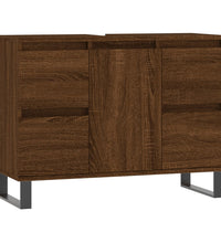 Badschrank Braun Eichen-Optik 80x33x60 cm Holzwerkstoff