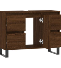 Badschrank Braun Eichen-Optik 80x33x60 cm Holzwerkstoff