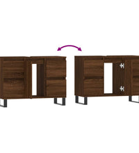 Badschrank Braun Eichen-Optik 80x33x60 cm Holzwerkstoff