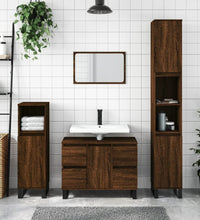 Badschrank Braun Eichen-Optik 80x33x60 cm Holzwerkstoff