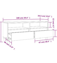 TV-Schrank Weiß 100x34,5x44,5 cm Holzwerkstoff