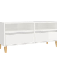 TV-Schrank Hochglanz-Weiß 100x34,5x44,5 cm Holzwerkstoff