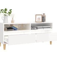 TV-Schrank Hochglanz-Weiß 100x34,5x44,5 cm Holzwerkstoff