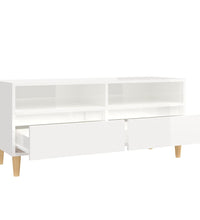 TV-Schrank Hochglanz-Weiß 100x34,5x44,5 cm Holzwerkstoff