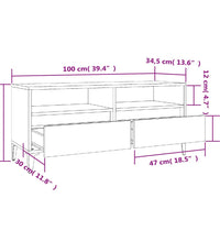 TV-Schrank Weiß 100x34,5x44,5 cm Holzwerkstoff