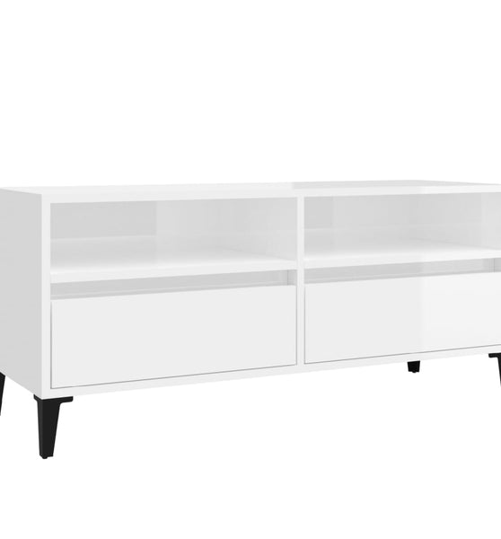 TV-Schrank Hochglanz-Weiß 100x34,5x44,5 cm Holzwerkstoff