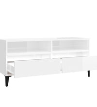 TV-Schrank Hochglanz-Weiß 100x34,5x44,5 cm Holzwerkstoff