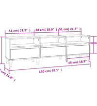 TV-Schrank Betongrau 150x30x44,5 cm Holzwerkstoff